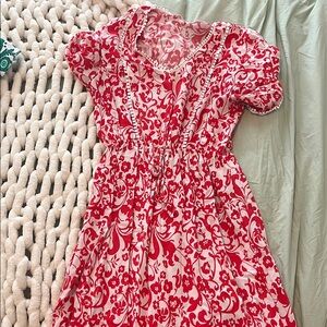 Kindred Bravely Red and White Midi Dress